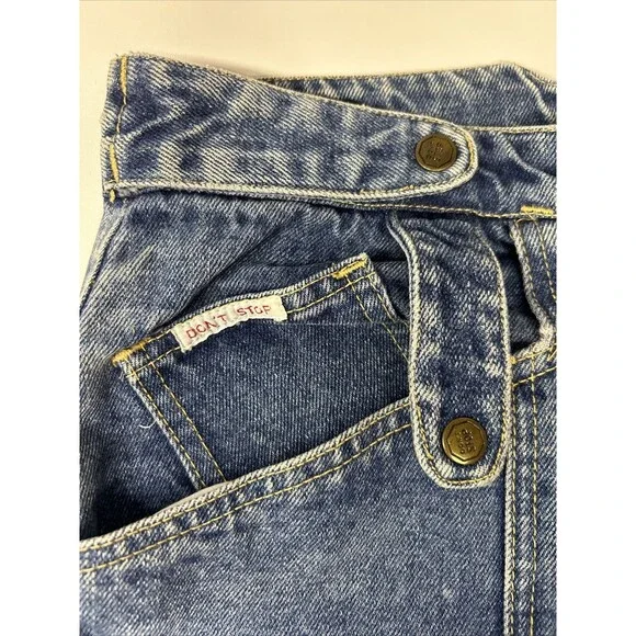 Vintage 80’s Blue Jeans Don’t Stop Denim Baggy Junior Women’s Size 11/12 - Picture 3 of 11